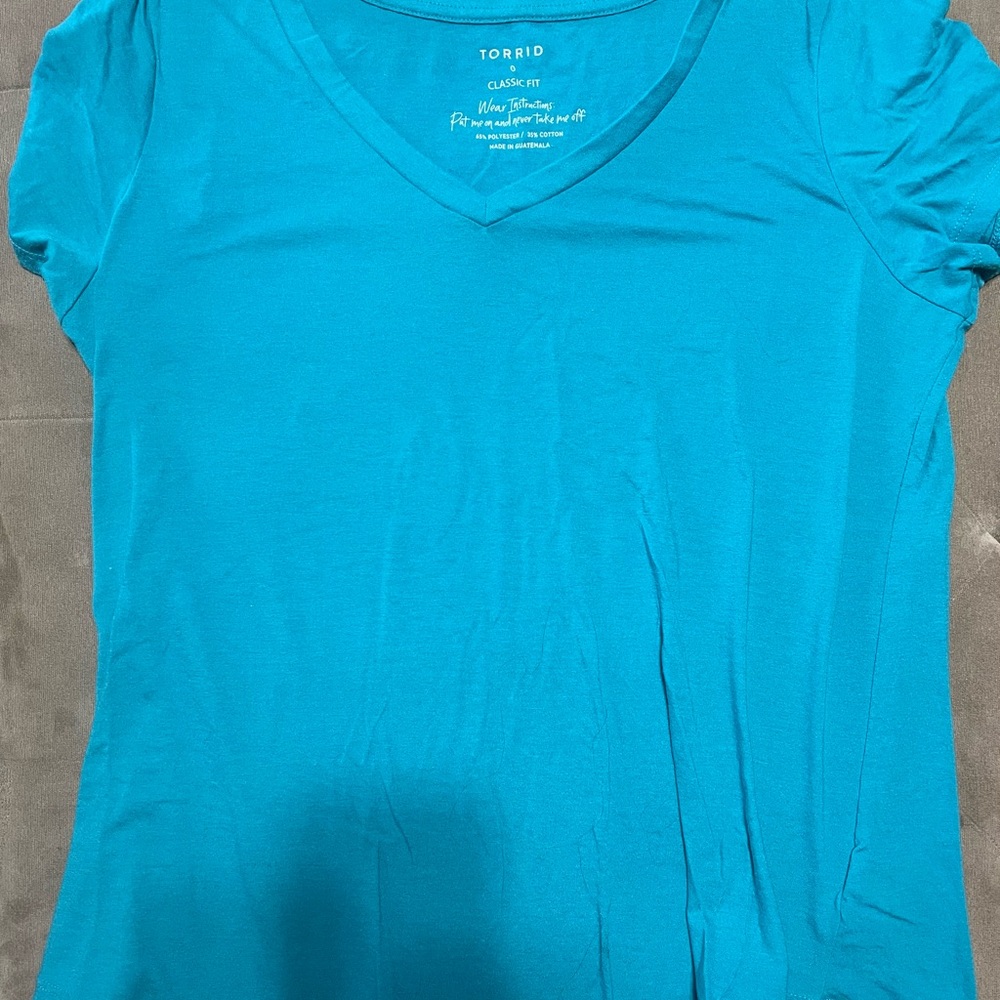 Torrid Women's Bright Blue V-Neck Tee